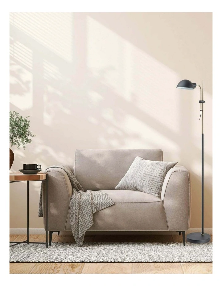 Tettu Adjustable Height Swivel Head Sand Black Floor Lamps image 2