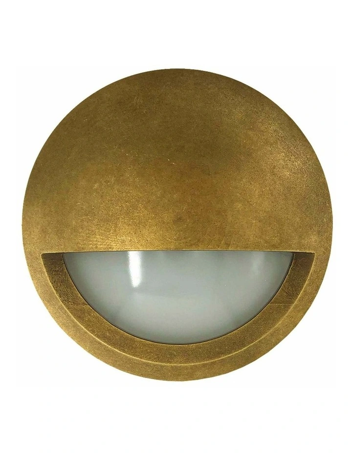 Exterior LED 12V/240V Antique Brass Eyelid/Round Step/Wall Lights IP65 image 1