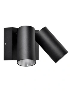 Surface Mounted LED Tri-CCT Double Adjustable Wall/Pillar Light (Matte Black) IP65