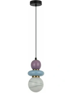 Tocado Interior Sandblasted Opal Diffuser Glass with Ceramic Bead Pendant Lights