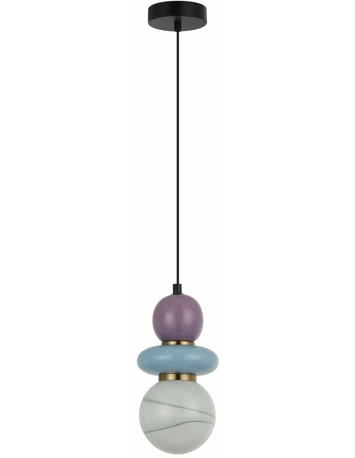 Tocado Interior Sandblasted Opal Diffuser Glass with Ceramic Bead Pendant Lights image 1