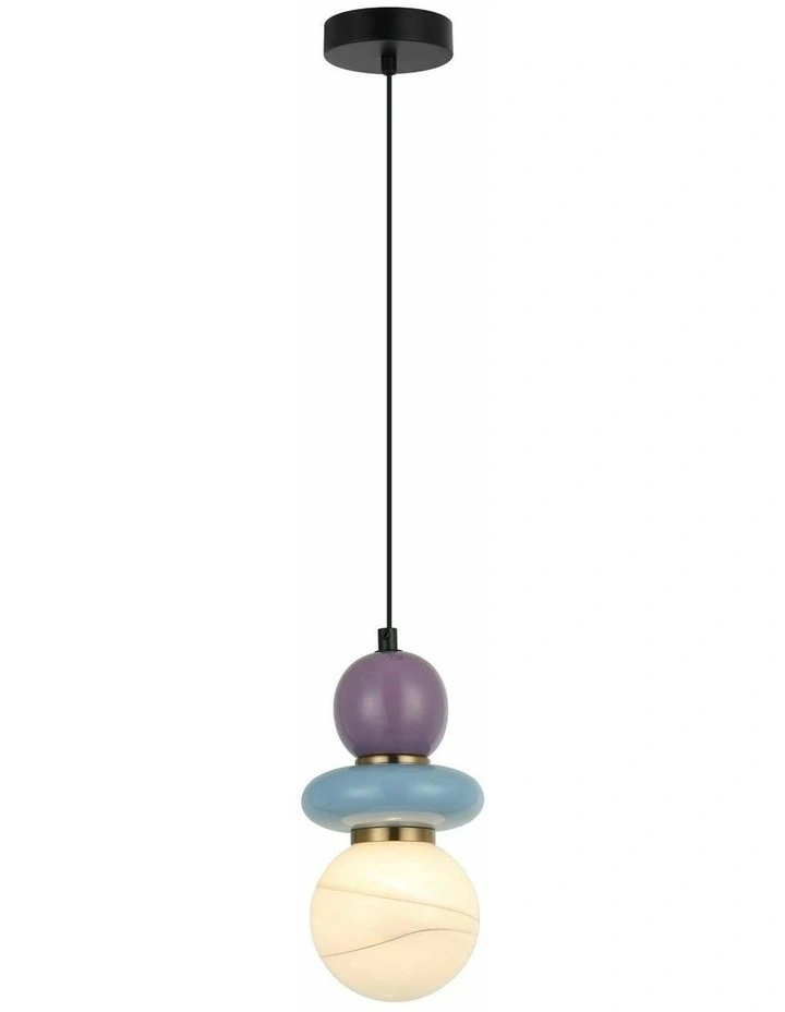 Tocado Interior Sandblasted Opal Diffuser Glass with Ceramic Bead Pendant Lights image 2