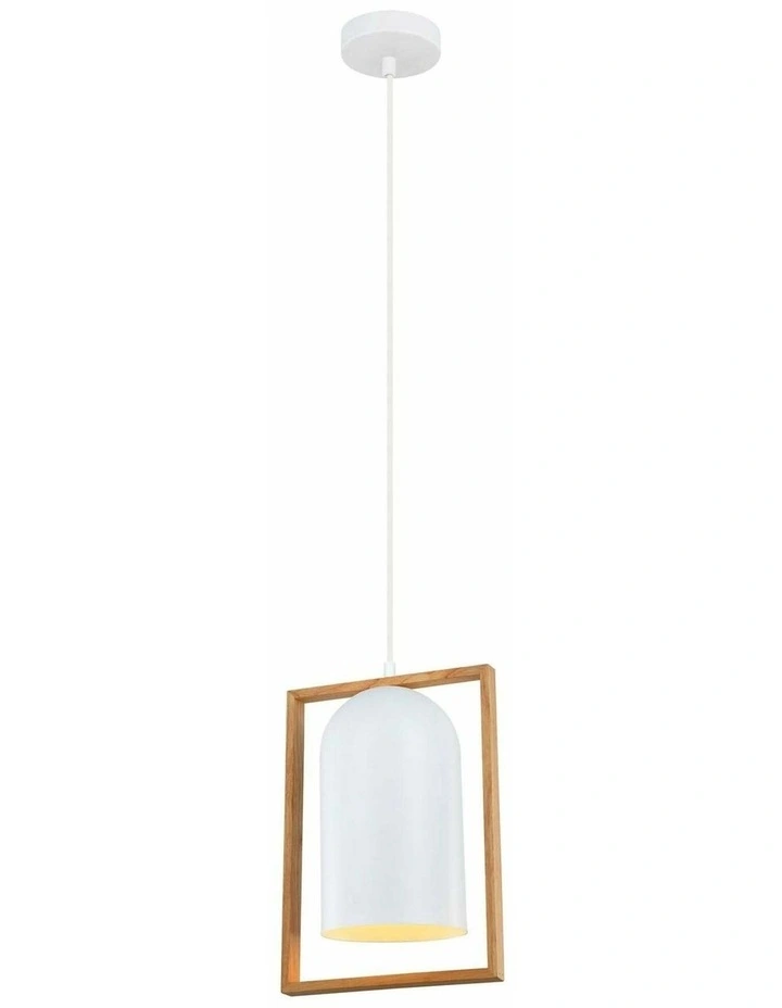 Swing Oblong Wood Frame Pendant Lights image 1