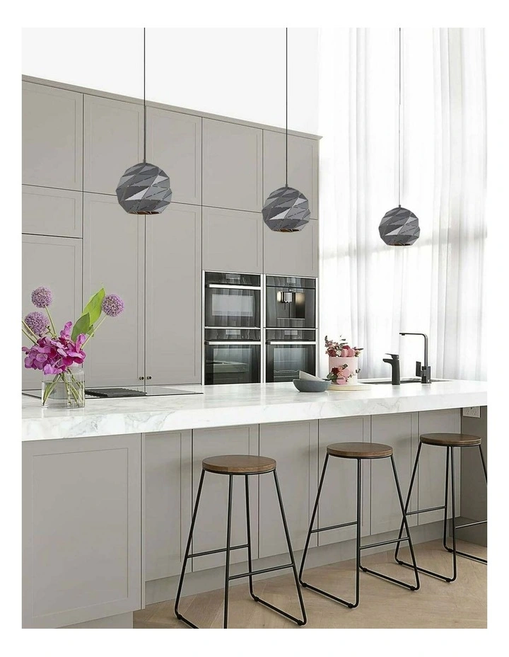 Origami Interior Large Dome Carved Iron Origami Style Pendant Lights image 3