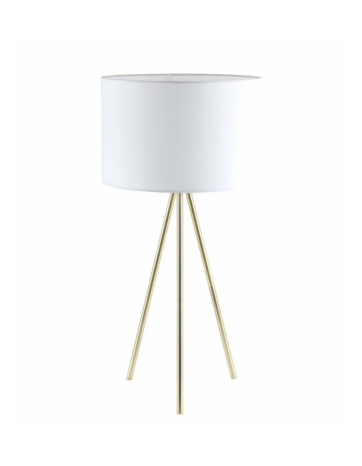 Jambes Drum Shade with Antique Brass Tripod Table Lamps image 1