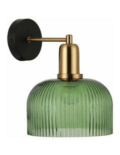 Vintaj Interior Dome Glass with Antique Brass Highlight Wall Lights