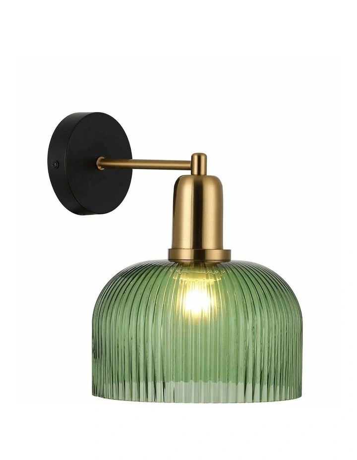 Vintaj Interior Dome Glass with Antique Brass Highlight Wall Lights image 2
