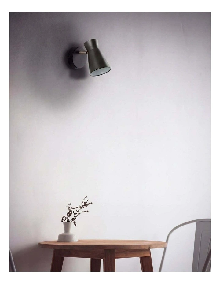 Metco Interior Cone Iron Adjustable Shade Antique Brass Highlight Wall Lights image 2