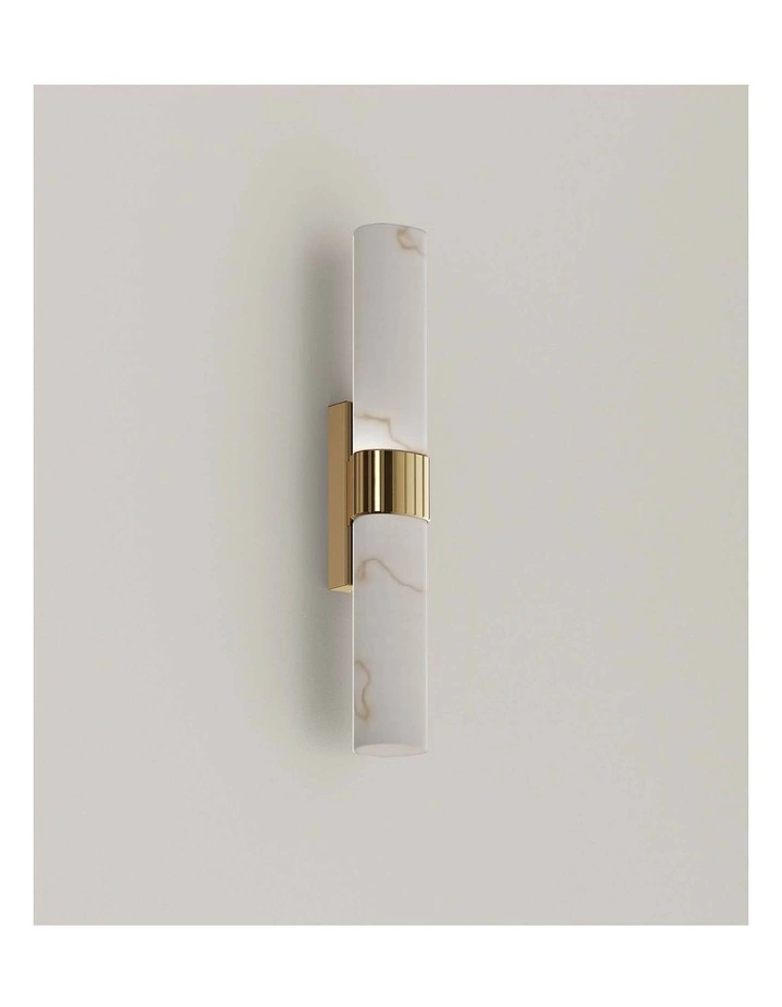 Flecha Interior Curved Faux Marble with Veining Effect Wall Lights image 2