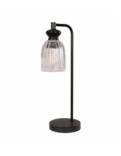Sino Interior Ellipse Clear Glass Shade Marble Base Table Lamps