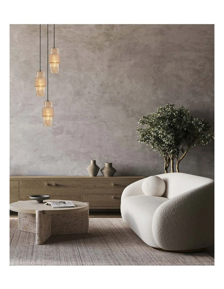 Hueca Interior Double Cylinder Ribbed with Segment Pendant Lights image 2