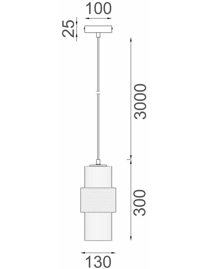 Hueca Interior Double Cylinder Ribbed with Segment Pendant Lights image 3