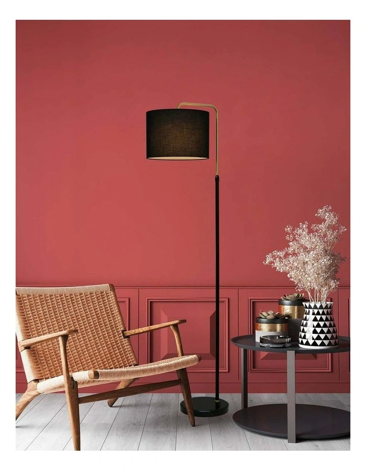 Arriba Drum Shade with Marble Base Height Adjustable Floor Lamps image 3