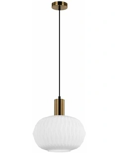Papel Interior Pleated Opal Opaque / Translucent Dome Glass Pendant Lights