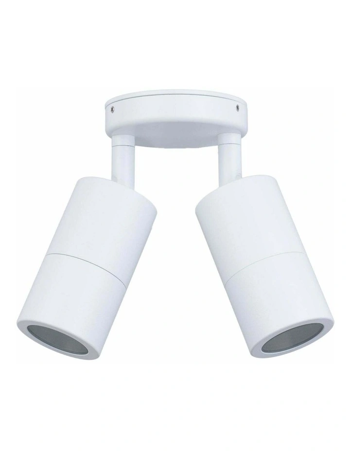 GU10 Exterior Wall Pillar Spot Lights (White Aluminium) IP65 image 1