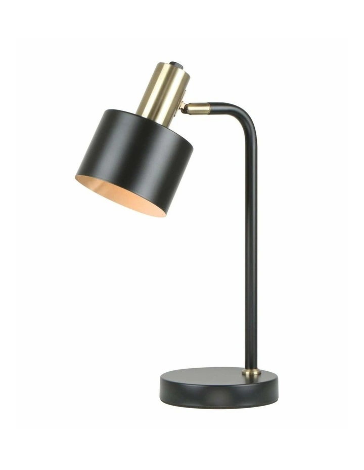 Flotar Interior Cylinder Iron Shade with Antique Brass Highlight Table Lamps image 2