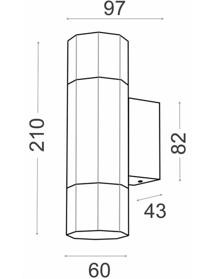 Octo GU10 Exterior Octagonal Up/Down Pillar Lights IP65 image 3