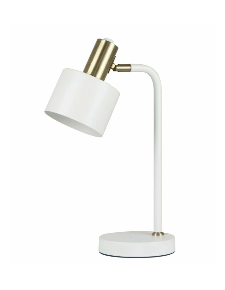 Flotar Interior Cylinder Iron Shade with Antique Brass Highlight Table Lamps image 1
