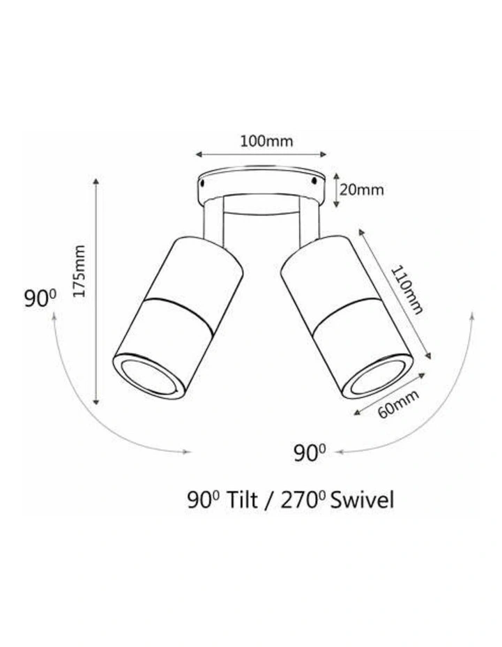 GU10 Exterior Wall Pillar Spot Lights (316 Stainless Steel) IP65 image 2