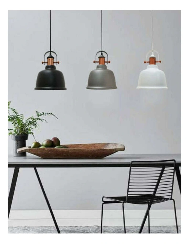 Alta Industrial Bell Shape With Copper Highlights Pendant Lights image 3