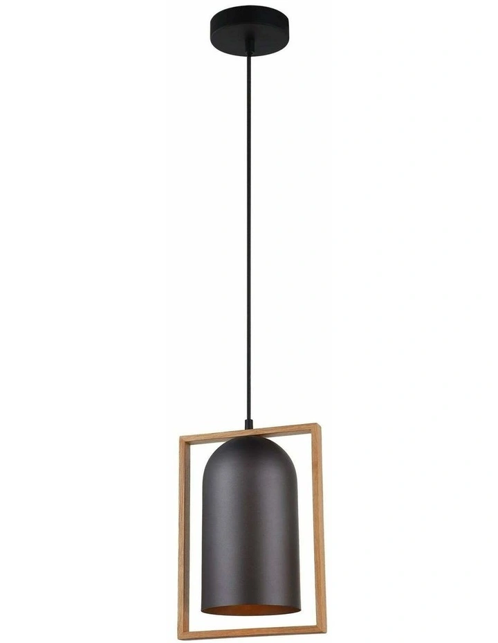 Swing Oblong Wood Frame Pendant Lights image 1