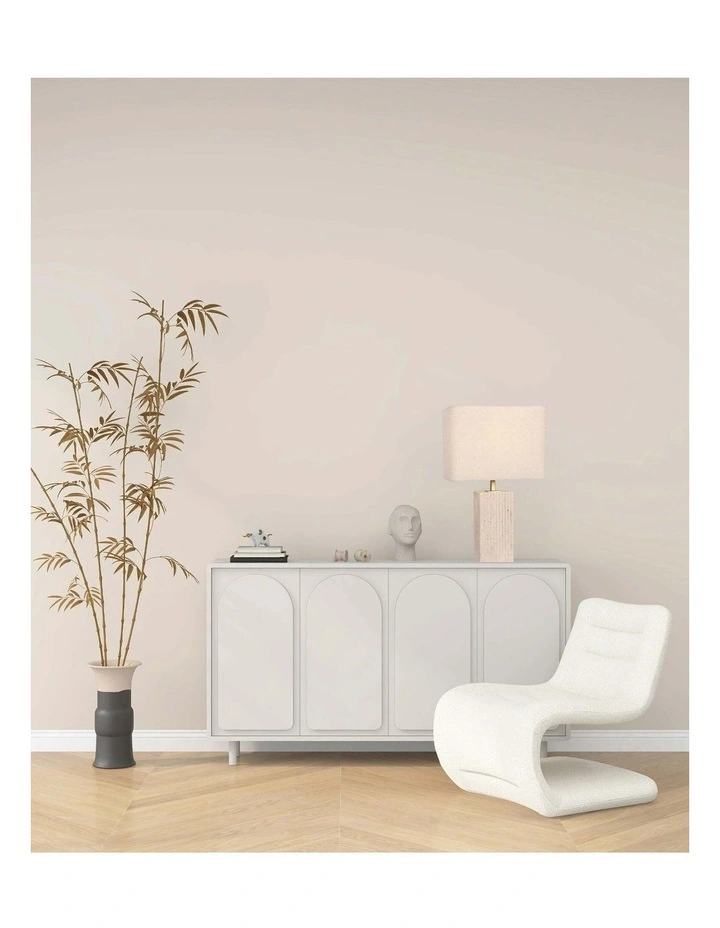 Sagitta Beige Travertine Base Rectangular Fabric Cream Shade Table Lamps image 2