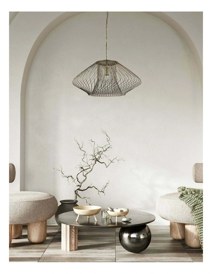 Parrilla Interior Oval Cage Iron Pendant Lights OD600mm image 2
