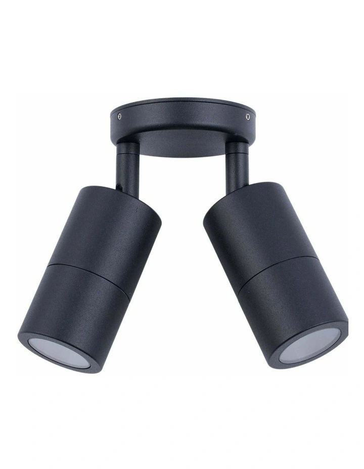 GU10 Exterior Wall Pillar Spot Lights (Black Aluminium) IP65 image 1