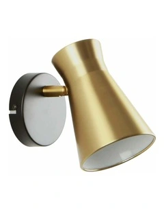 Metco Interior Cone Iron Adjustable Shade Antique Brass Highlight Wall Lights