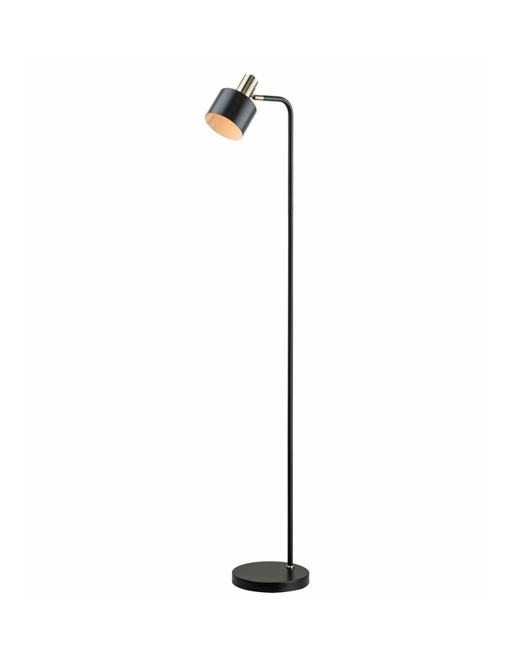Flotar Interior Cylinder Iron Shade with Antique Brass Highlight Floor Lamps image 2