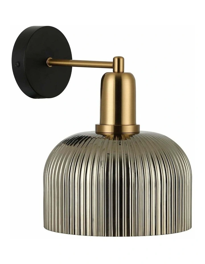 Vintaj Interior Dome Glass with Antique Brass Highlight Wall Lights image 1
