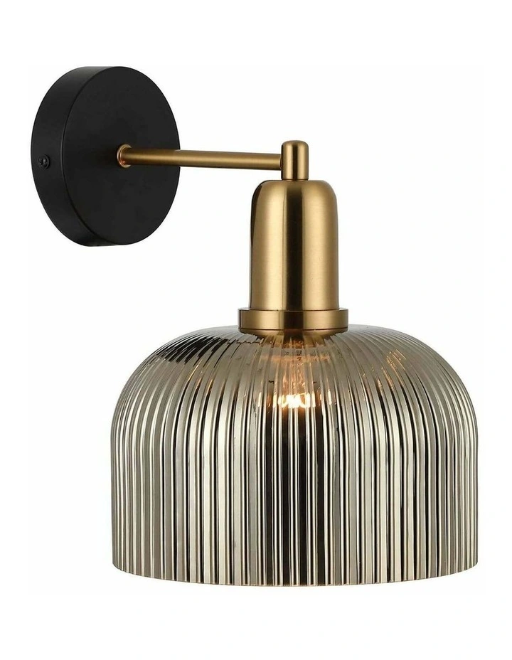 Vintaj Interior Dome Glass with Antique Brass Highlight Wall Lights image 2