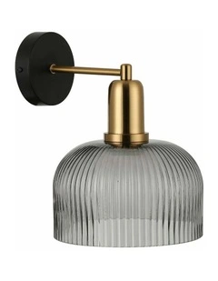 Vintaj Interior Dome Glass with Antique Brass Highlight Wall Lights