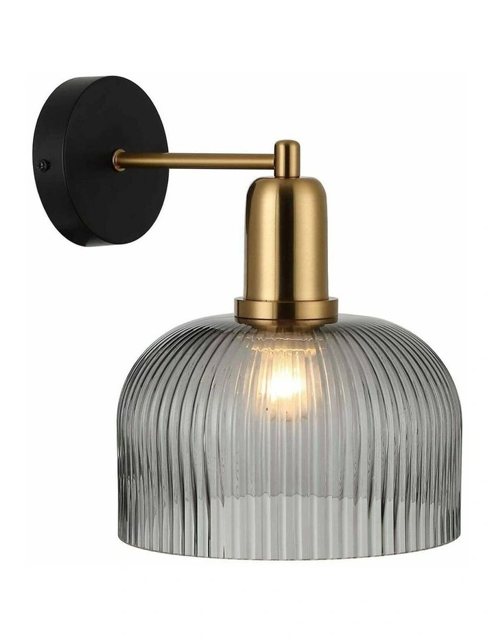 Vintaj Interior Dome Glass with Antique Brass Highlight Wall Lights image 2