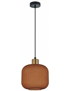 Gomitas Interior Translucent Glass Shade with Brass Highlight Pendant Lights