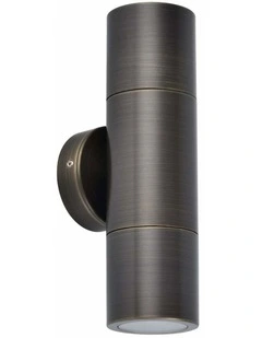 GU10 Exterior Wall Pillar Spot Lights (Rustic Brass) IP65