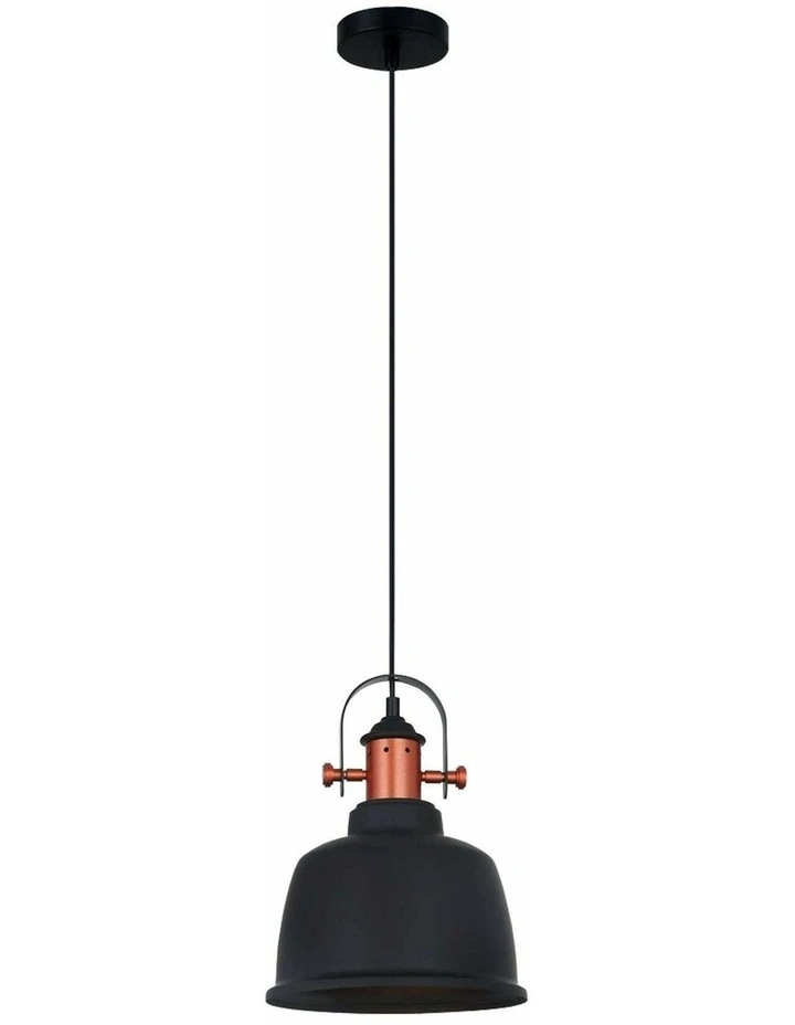 Alta Industrial Bell Shape With Copper Highlights Pendant Lights image 1