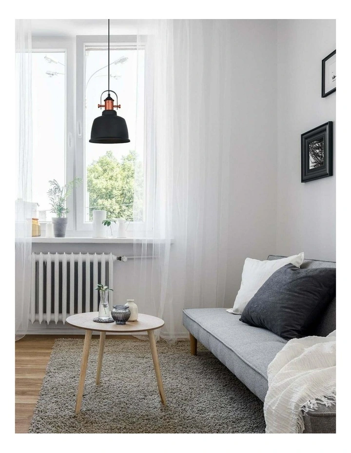 Alta Industrial Bell Shape With Copper Highlights Pendant Lights image 2