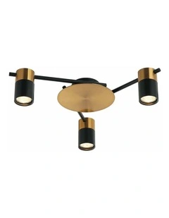 Tache Interior Spot Ceiling Lights (with Adjustable Black & Antique Brass Heads) IP20