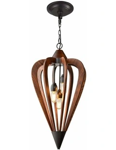 Senorita Rustic Medium Tuscan Coffee Cherry / Winter Moss Wood Pendant Lights