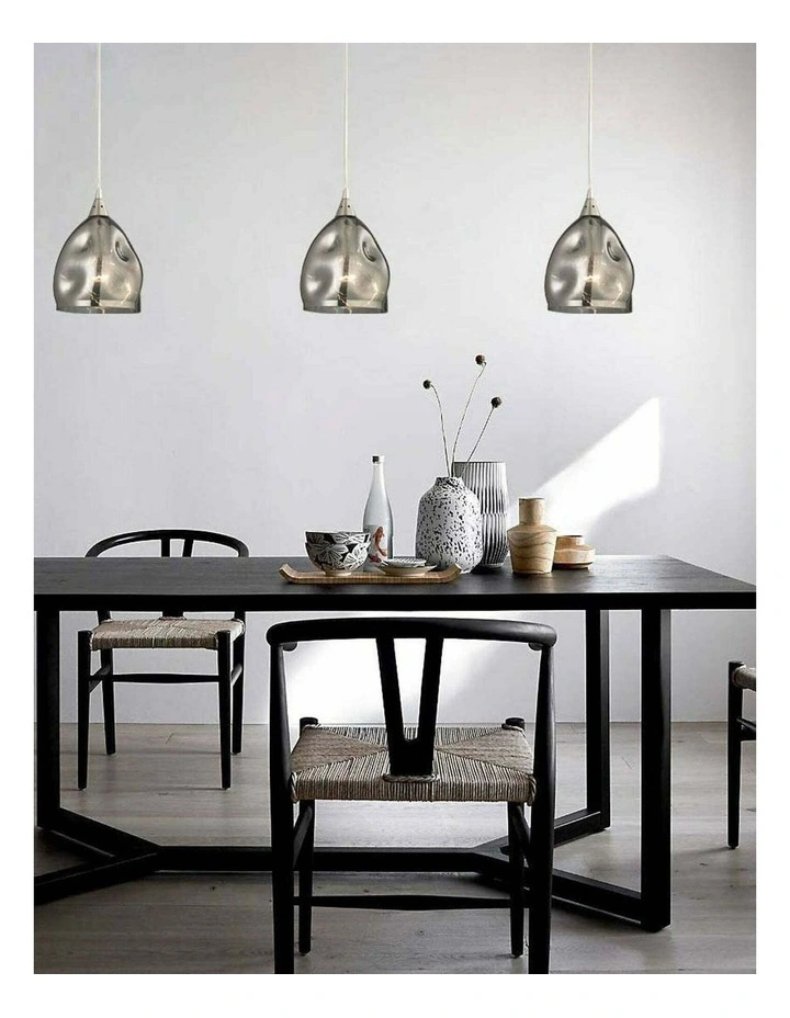 Ordito Abstract Chrome With Glass Ellipse Pendant Lights image 2
