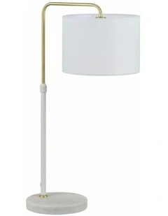 Arriba Drum Shade with Marble Base Height Adjustable Table Lamps