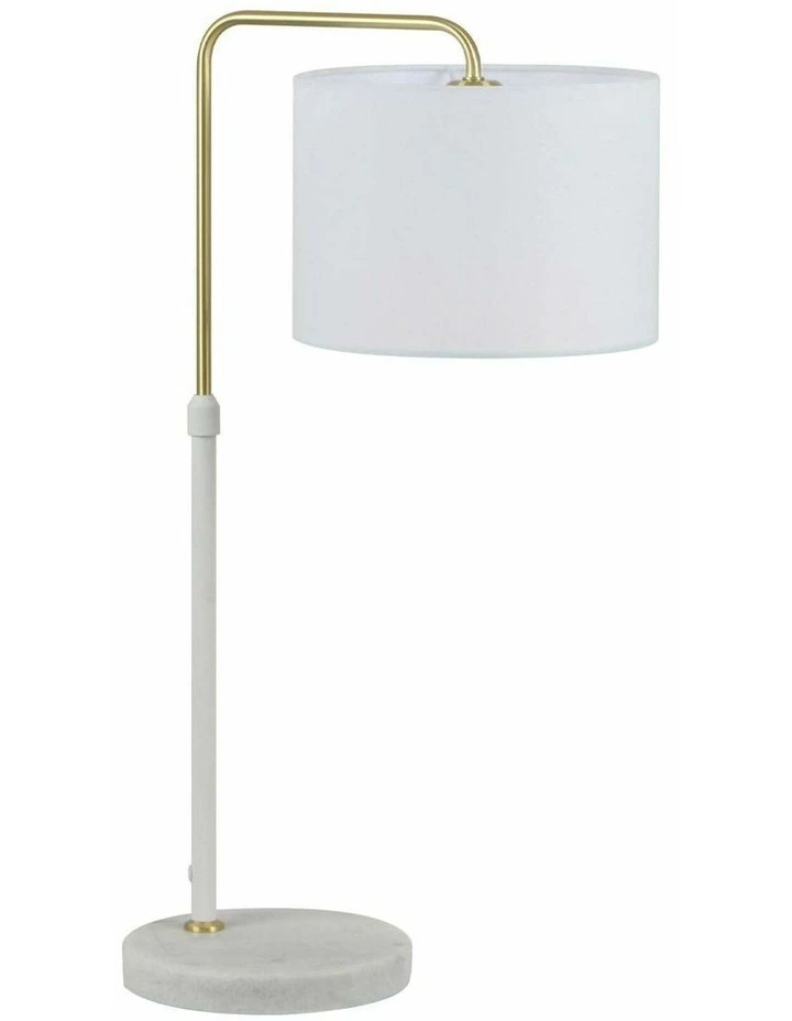 Arriba Drum Shade with Marble Base Height Adjustable Table Lamps image 1