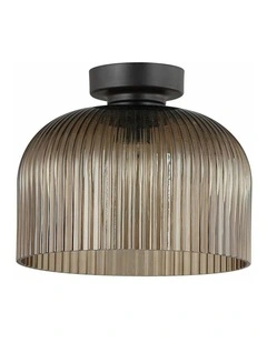 Vintaj D.I.Y. Dome Ribbed Glass Batten Fix Ceiling Lights