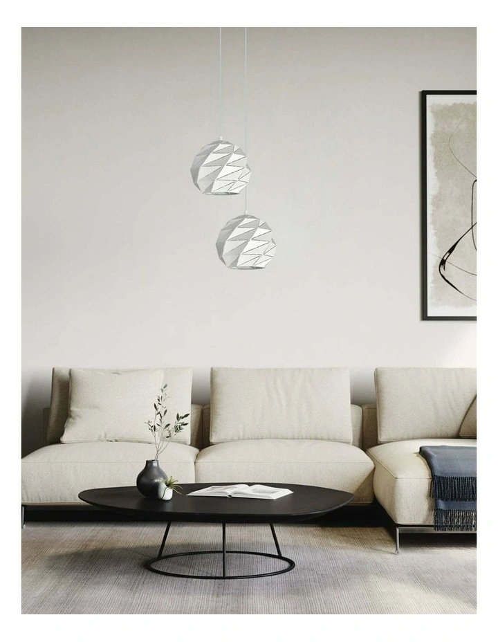 Origami Interior Large Dome Carved Iron Origami Style Pendant Lights image 3