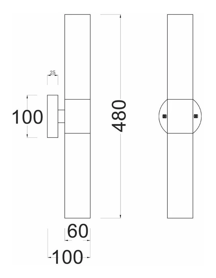 Vara Interior Tubular Up/Down Opal Glass Wall Lights image 3