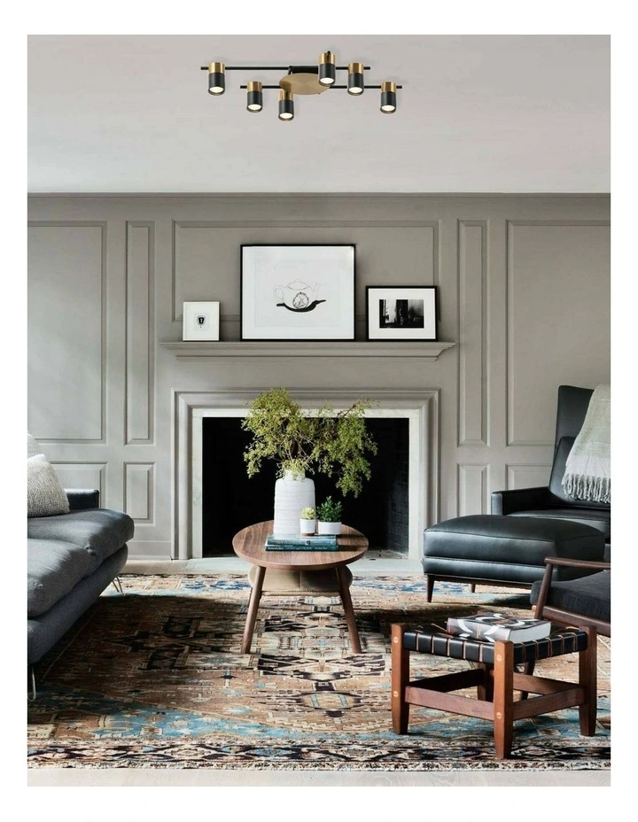 Tache Interior Spot Ceiling Lights (with Adjustable Black & Antique Brass Heads) IP20 image 3
