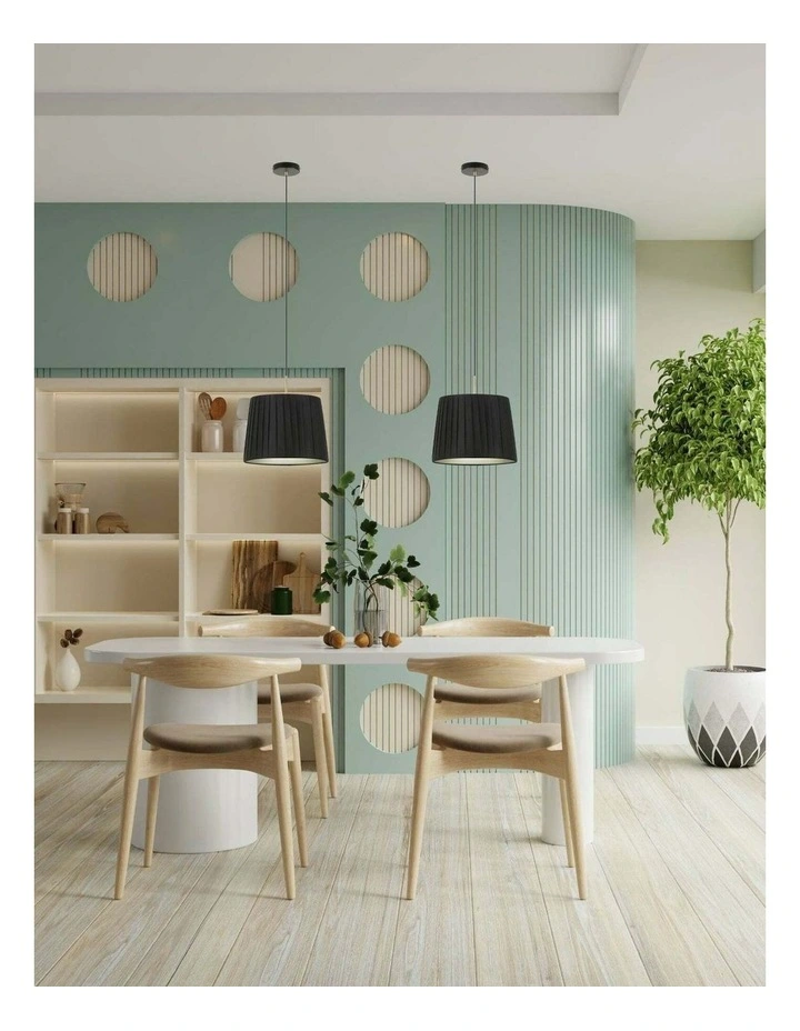 Prega Interior Slanted Pleated Fabric Shade Pendant Lights image 3
