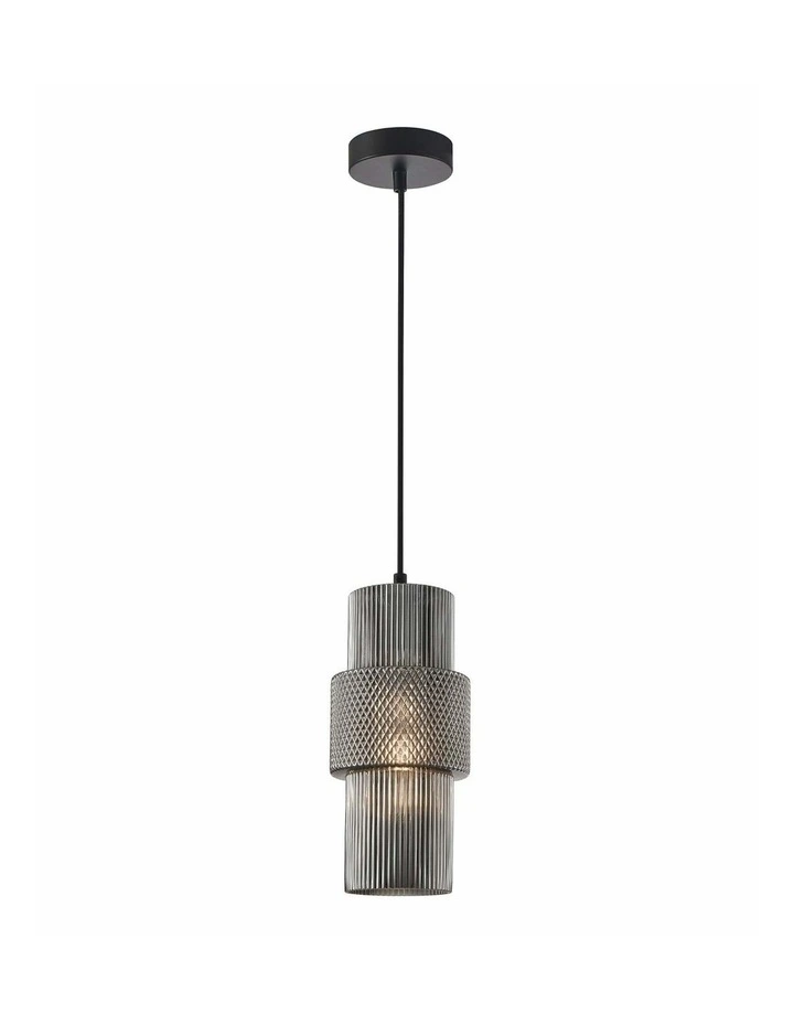 Hueca Interior Double Cylinder Ribbed with Segment Pendant Lights image 1