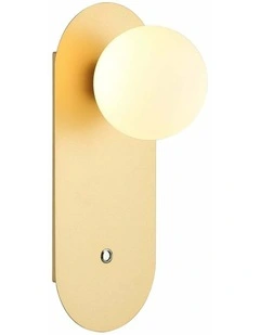 Ovalis Interior Round Opal Diffuser Oblong Base with Switch Wall Lights